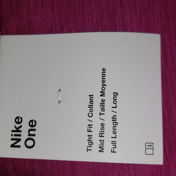 Nike One Tight Fit Mid Rise Full Length Training Legging Small Pink - Picture 5 of 8